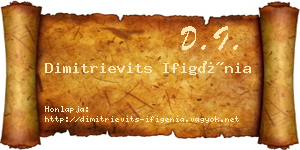 Dimitrievits Ifigénia névjegykártya